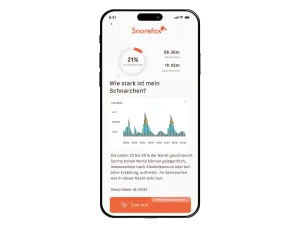 Screenshot aus der Snorefox-App