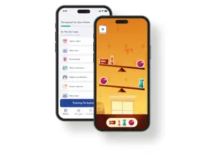 Darstellung eines Smartphones mit Beispielen aus der myReha-App