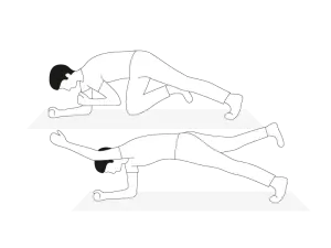 Illustration Rückenübung Unterarmstütz